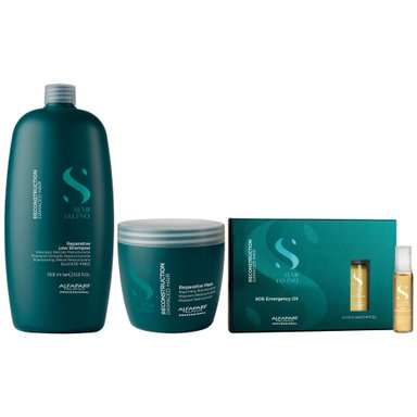 SHAMPOO ALFAPARF MILANO EMPHASEASDLR026 1000ML + MASCARILLA + AMPOLLAS SOS RECONSTRUCTION