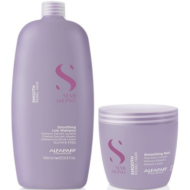SHAMPOO ANTI FRIZZ ALFAPARF MILANO EMPHASEASDLS014 1000ML SIN SAL + MASCARILLA SMOOTH - 1