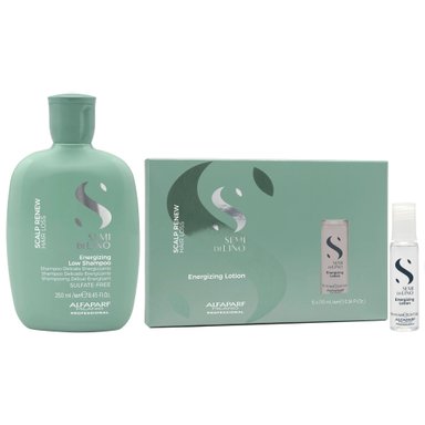 SHAMPOO ANTICAÍDA ALFAPARF MILANO EMPHASEASDLSC05 250ML + AMPOLLAS SCALP RENEW HAIR LOSS - 1