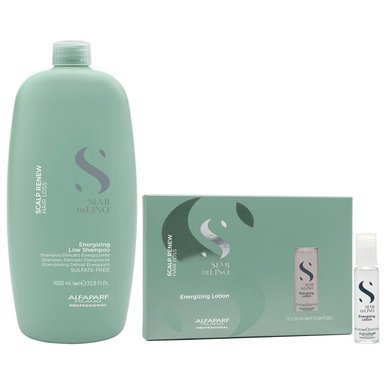 SHAMPOO ANTICAÍDA ALFAPARF MILANO EMPHASEASDLSC08 1000ML + AMPOLLAS SCALP RENEW HAIR LOSS - 1