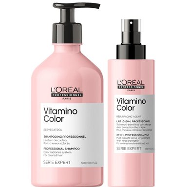 SHAMPOO LOREAL PROFESSIONNEL EMPHASELOVC016 500ML CABELLO TEÑIDO + SPRAY 10 EN 1 LOREAL VITAMINO COLOR - 1