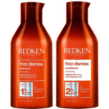 SHAMPOO SIN SAL REDKEN EMPHASERDKFD008 300ML ANTI FRIZZ + ACONDICIONADOR FRIZZ DISMISS - 1