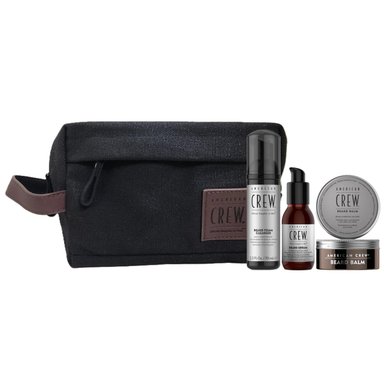 ESPUMA AMERICAN CREW PACK CUIDADO LA BARBA BEARD + ACEITE +CERA MEN - 1