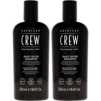 DÚO SHAMPOO AMERICAN CREW CABELLO CON CANAS SILVER SHAMPOO MEN - 1