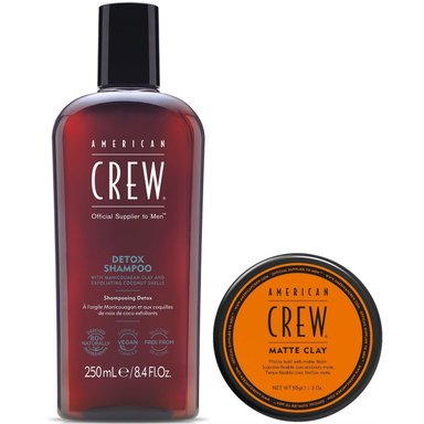 SHAMPOO AMERICAN CREW EXFOLIANTE DETOX + CERA MATTE CLAY MEN - 1