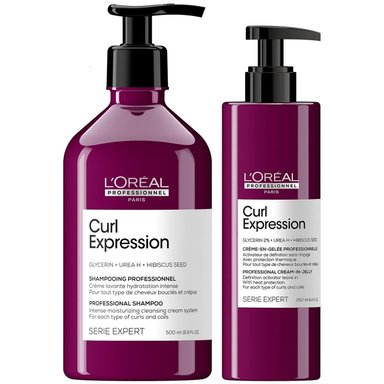 SHAMPOO LOREAL PROFESSIONNEL 500ML HIDRATANTE + GEL RIZOS Y ONDAS CURL EXPRESSION - 1