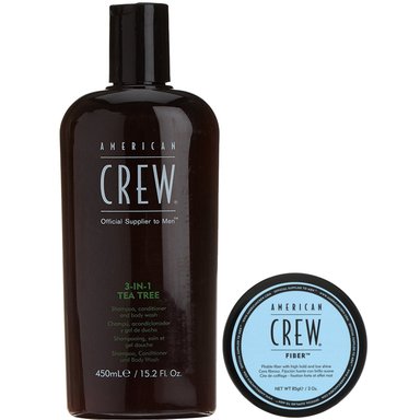 SHAMPOO AMERICAN CREW 3 IN 1 TEA TREE BODY WASH + FIBER 85G MEN - 1