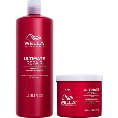 SHAMPOO REPARADOR 1000ML + MASCARILLA WELLA ULTIMATE REPAIR - 1