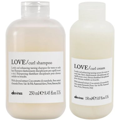 SHAMPOO ELASTIZANTE 250ML + CREMA PARA RIZOS Y ONDAS DAVINES LOVE CURL - 1