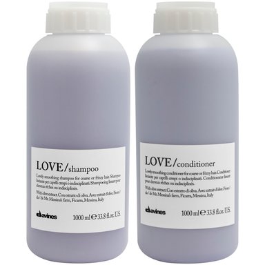 SHAMPOO ANTI FRIZZ 1000ML + ACONDICIONADOR DAVINES LOVE SMOOTHING - 1