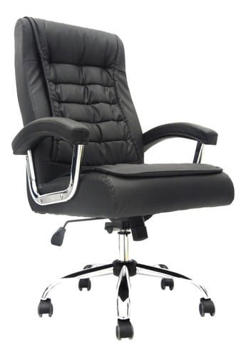 SILLON DE ESCRITORIO SHINY NEGRO CON CABECERO BONNO