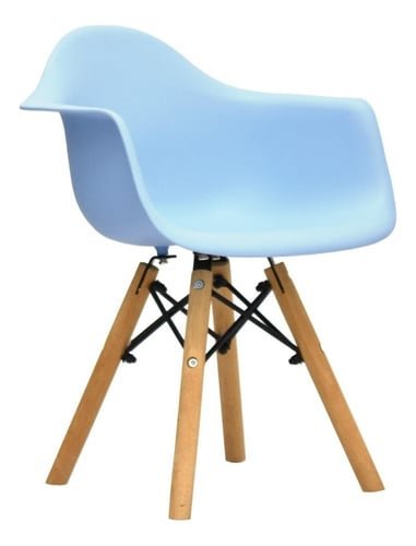 SILLA DE DISEÑO BONNO EAMES PARA NIÑOS CELESTE CON BRAZOS