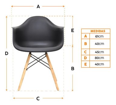 SILLA DE DISEÑO EAMES NEGRO BONNO - 2