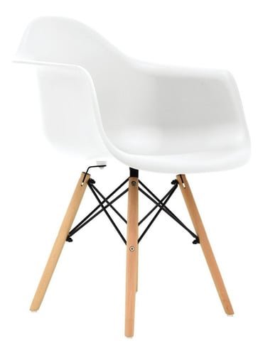 SILLA DE DISEÑO BONNO EAMES CON BRAZOS BLANCO