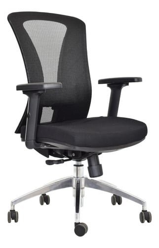 SILLA ERGONOMICA BONNO DE ESCRITORIO VERSALLES BRAZOS REGULABLES NEGRO