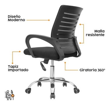 SILLA DE ESCRITORIO DEX NEGRO BONNO - 3