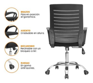 SILLA DE ESCRITORIO DEX NEGRO BONNO - 4