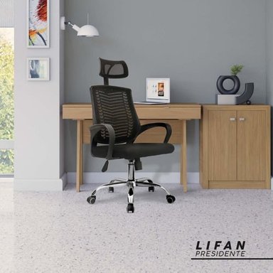 SILLA DE ESCRITORIO BONNO LIFAN NEGRO CON CABECERO - 6