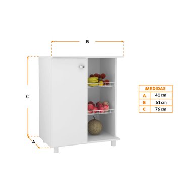 MUEBLE DE COCINA BONNO VITA 3 REPISAS BLANCO - 3