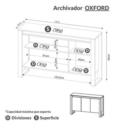 ARCHIVADOR BONNO OXFORD BLANCO OFICINA - 5