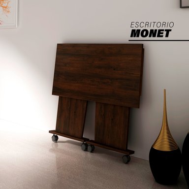 ESCRITORIO DE MELAMINA BONNO MONET 40 CM X 80 CM RUSTICO DESMONTABLE - 5
