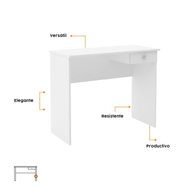 ESCRITORIO DE MELAMINA BONNO DENIS 40 CM X 90 CM BLANCO - 4