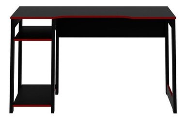 ESCRITORIO DE MELAMINA BONNO SIRION 60 CM X 75 CM NEGRO/ROJO GAMER