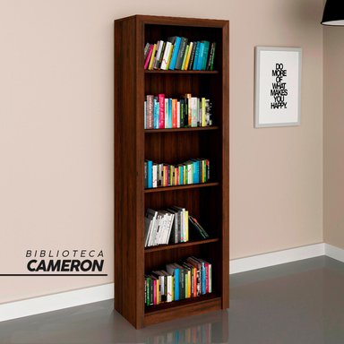LIBRERO BONNO CAMERON MARRÓN BIBLIOTECA RUSTICO - 5