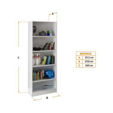 LIBRERO BONNO CORK BLANCO BIBLIOTECA - 2