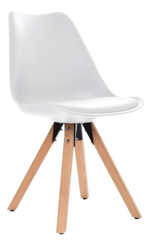 SILLA DE DISEÑO BONNO EMA II CUERO BLANCO