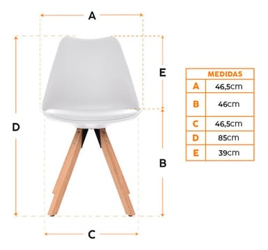 SILLA DE DISEÑO BONNO EMA II CUERO BLANCO - 2