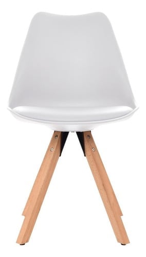 SILLA DE DISEÑO BONNO EMA II CUERO BLANCO - 3