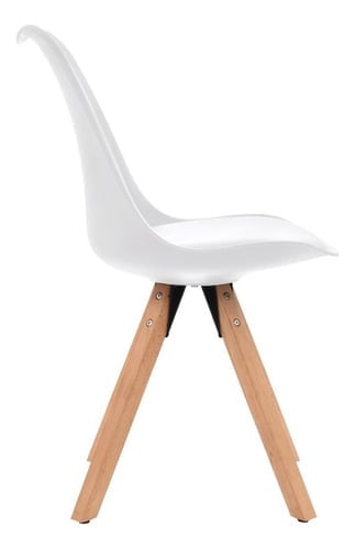 SILLA DE DISEÑO BONNO EMA II CUERO BLANCO - 4