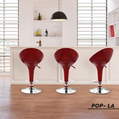BANCO PARA BAR POP GIRATORIO ROJO BONNO - 5
