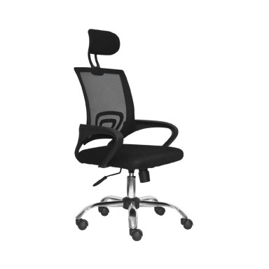 SILLA DE ESCRITORIO BONNO ATLANTIS NEGRO CON CABECERO