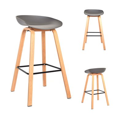 SET X 3 BANCO PARA BAR MISURI GRIS BONNO