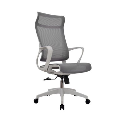 SILLA DE ESCRITORIO BONNO RIGS FULL MALLA CON CABECERO GRIS