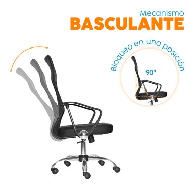 SILLA DE ESCRITORIO SEUL BE NEGRO BONNO - 2