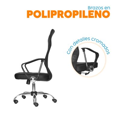 SILLA DE ESCRITORIO SEUL BE NEGRO BONNO - 4