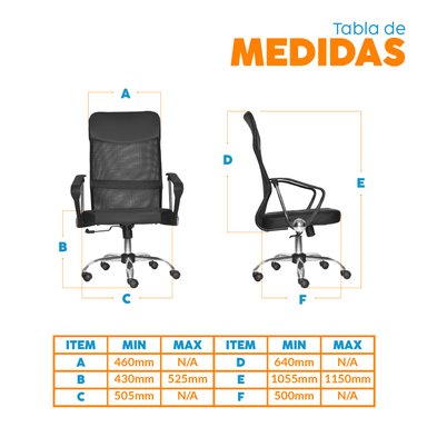 SILLA DE ESCRITORIO SEUL BE NEGRO BONNO - 5
