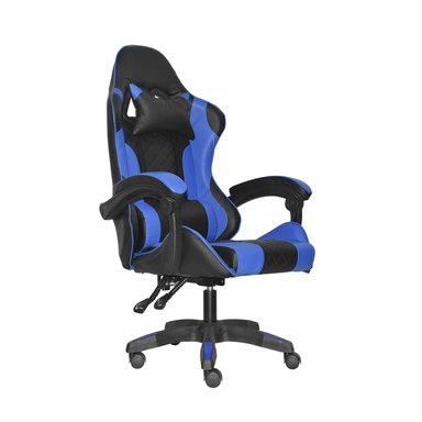 SILLA GAMER BYD NEGRO AZUL ERGONÓMICA RECLINABLE BONNO