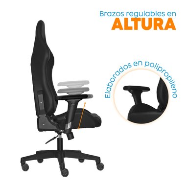 SILLÓN GAMER SAIL PU NEGRO ERGONÓMICO BONNO - 3