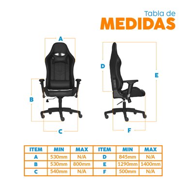 SILLÓN GAMER SAIL PU NEGRO ERGONÓMICO BONNO - 5