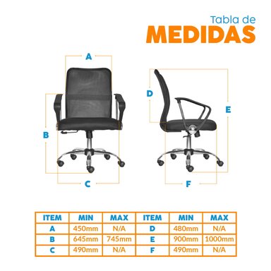 SILLÓN EJECUTIVO DUBAI BE MALLA NEGRA BASE CROMADA BONNO - 4