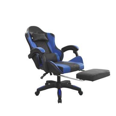 SILLA GAMER BYD NEGRO AZUL RECLINABLE CON REPOSAPIÉS BONNO