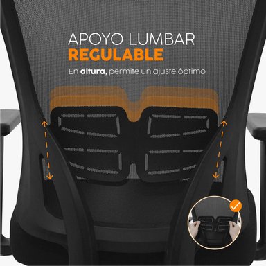 SILLA DE OFICINA GIRATORIA MILES NEGRO BONNO - 2