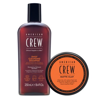 SET MATTE CLAY AMERICAN CREW PKAC023 + DAILY CLEANSING SHAMPOO