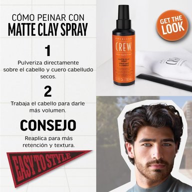 AMERICAN CREW MATTE CLAY SPRAY X 150 ML - SPRAY DE FIJACIÓN MEDIA/FUERTE Y EFECTO MATE - 2