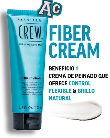 AMERICAN CREW  FIBER CREAM X 100 ML - CREMA FIJACIÓN MEDIA Y BRILLO NATURAL - 2