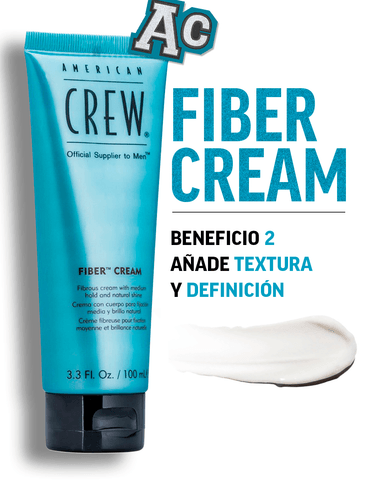 AMERICAN CREW  FIBER CREAM X 100 ML - CREMA FIJACIÓN MEDIA Y BRILLO NATURAL - 3